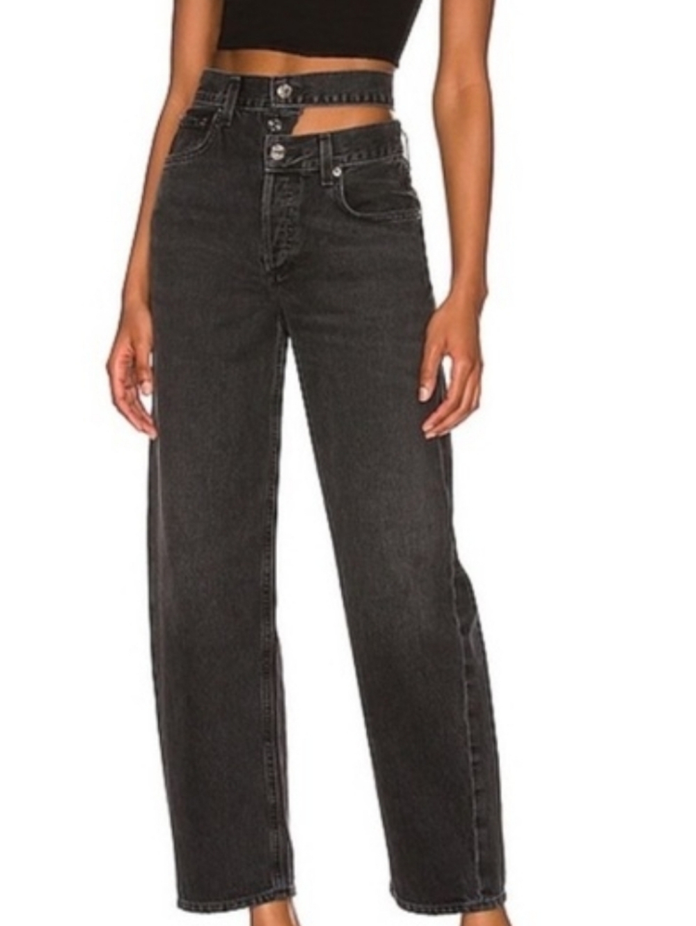 Agolde Broken Waistband Jeans Black Wash 27